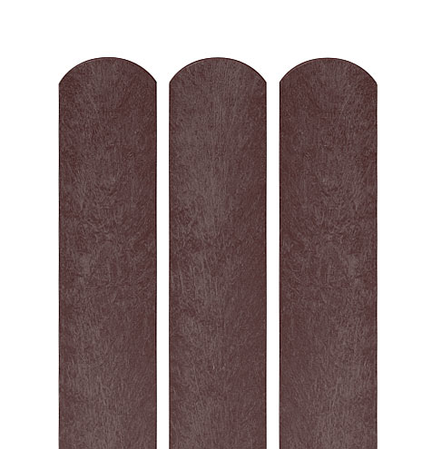 Zaunlatte 78x21, 1,8 m, mit halbrundem Kopf, braun