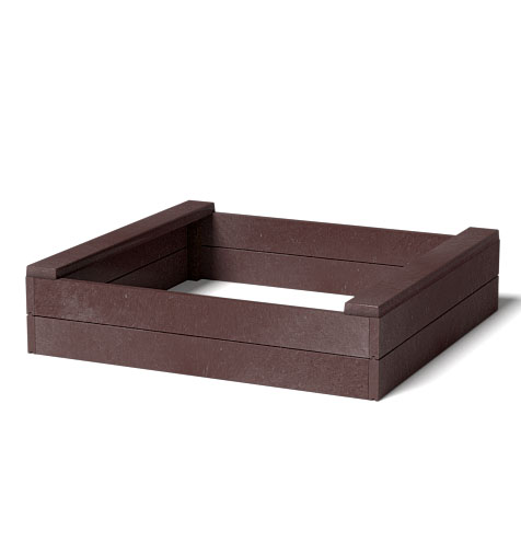 Sandkasten aus Kunststoff 1500 × 1500 × 300 mm, braun